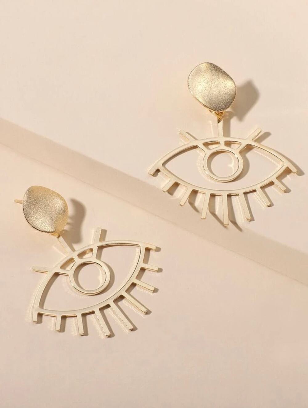 HOLLOW "EYE" DROP EARRINGS-LIGHTWEIGHT-STYLISH